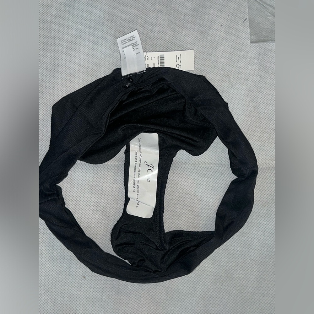 J Crew re-imagined black horizontal ribbed bikini bottom new with tags - Picture 3 of 3